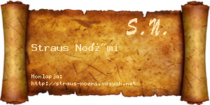 Straus Noémi névjegykártya